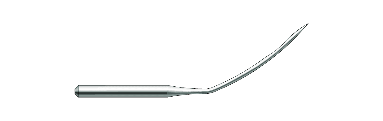 Upward curving sewing needle representing progressive growth at NMPL